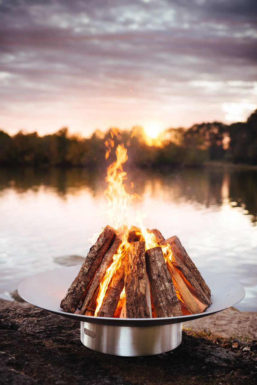Breathtaking artist designed fire pit bowl for outdoor gatherings around the wood burning fires