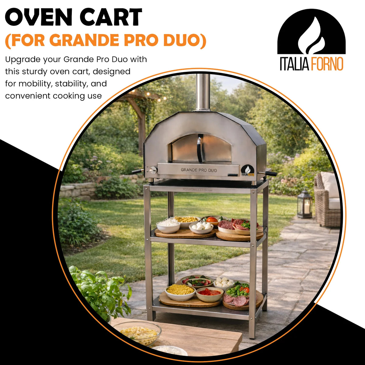 ItaliaForno Oven Cart for Grande Pro Duo