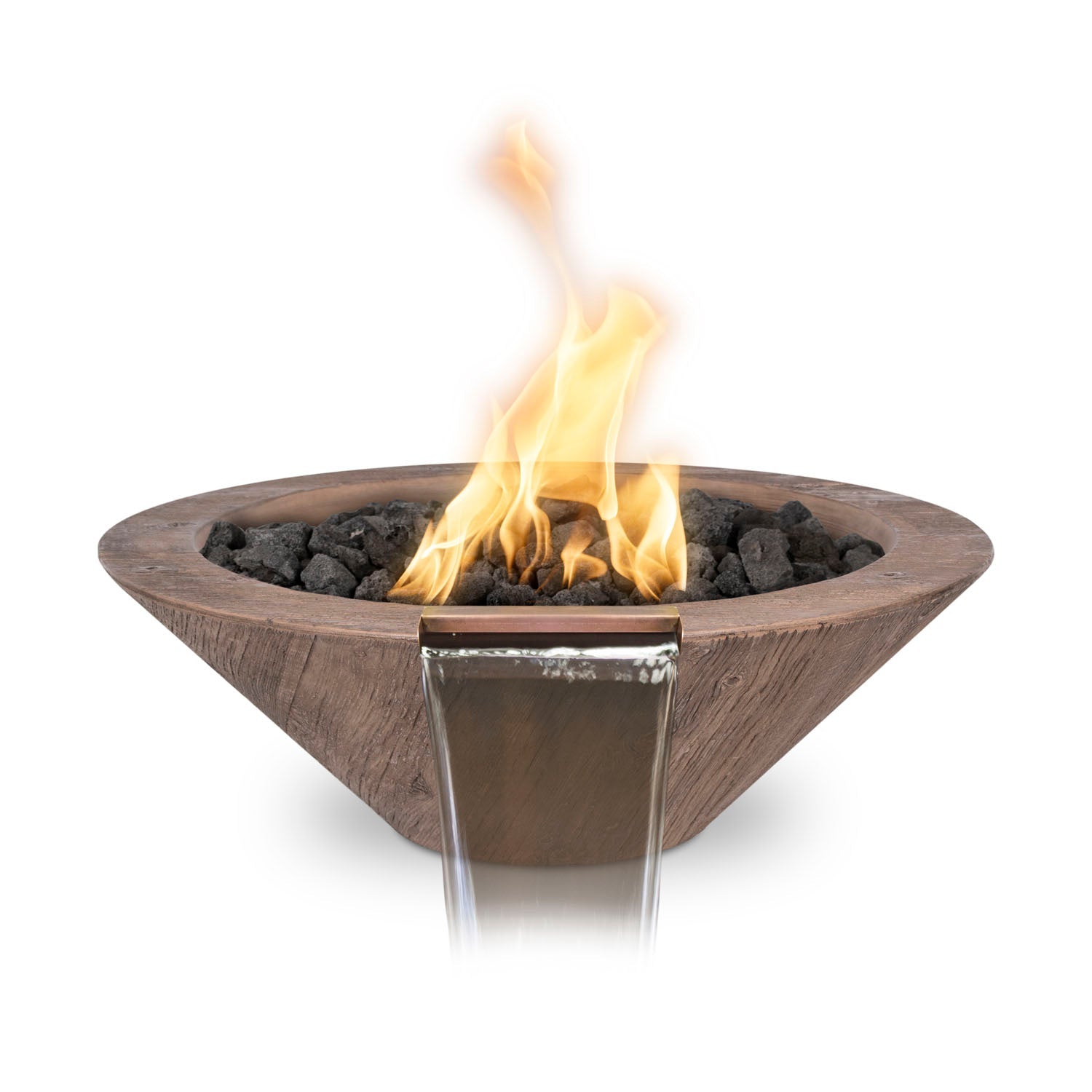 Cazo Fire & Water Bowl - GFRC Woodgrain - 24"