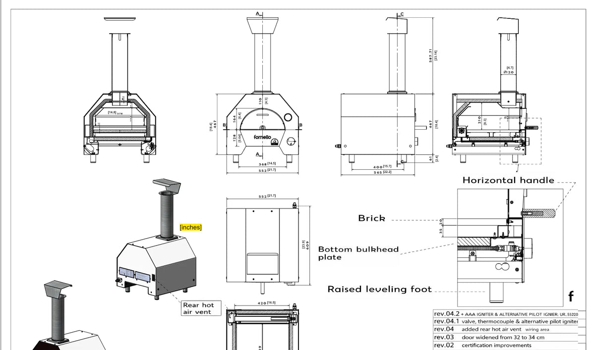 ItaliaForno Fornello Compact Gas Pizza Oven