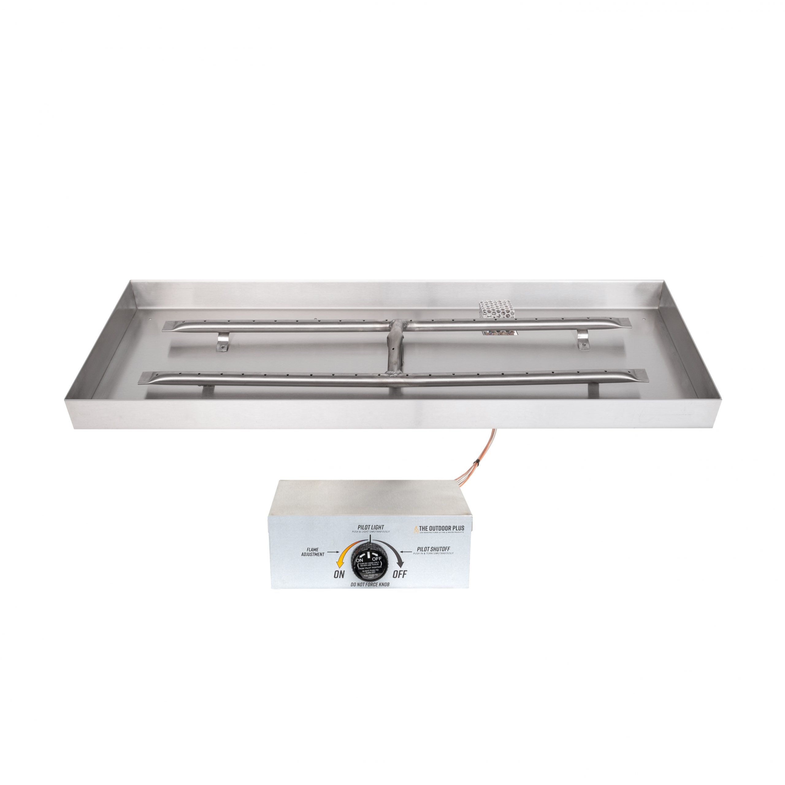 30" x 12" Rectangular Lipless Drop-in Pan & 24" x 6" Stainless Steel 'H' Burner