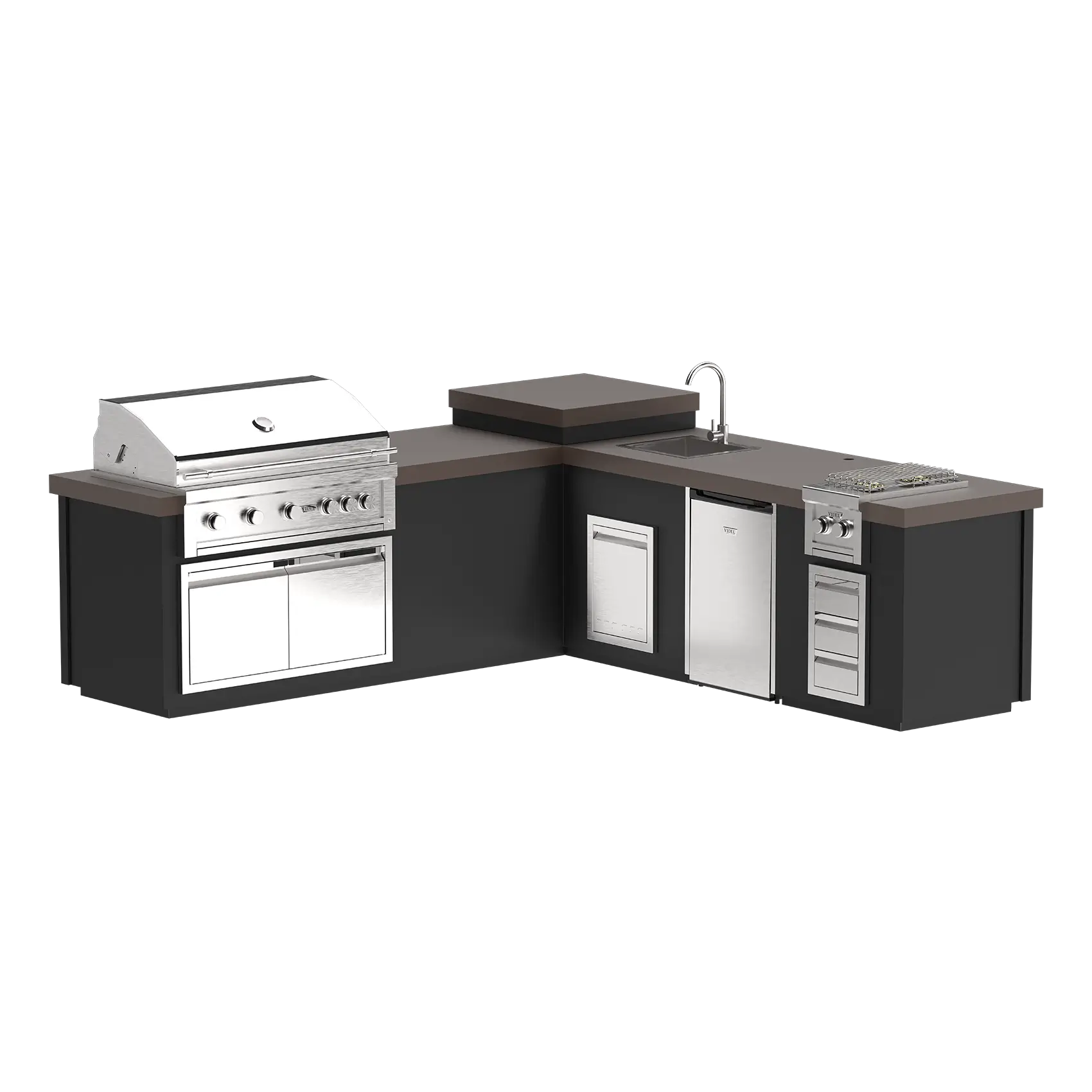Videl Grill's Maestro 112L B BBQ Island with Gran Fuego 42 Grill