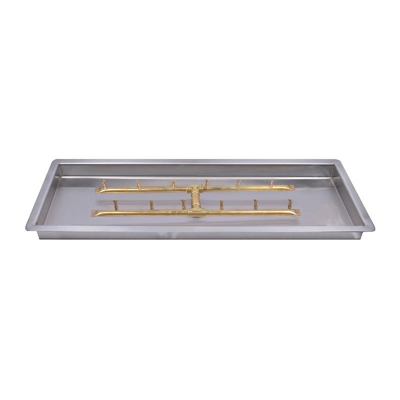 12"x24" Rectangular Drop-in Pan and 6"x18" Brass Bullet 'H' Burner