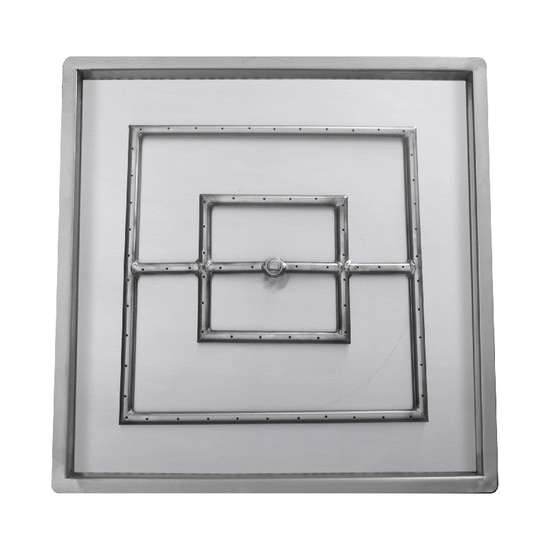 36" x 36" Square Drop-in Pan & 24" Square Stainless Steel Burner