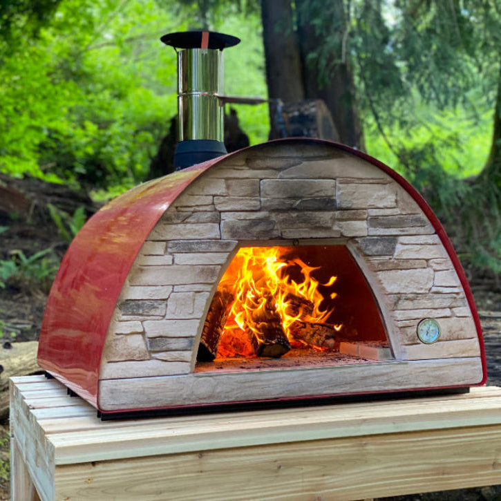 Flaming pizza ovens for outdoor cooks