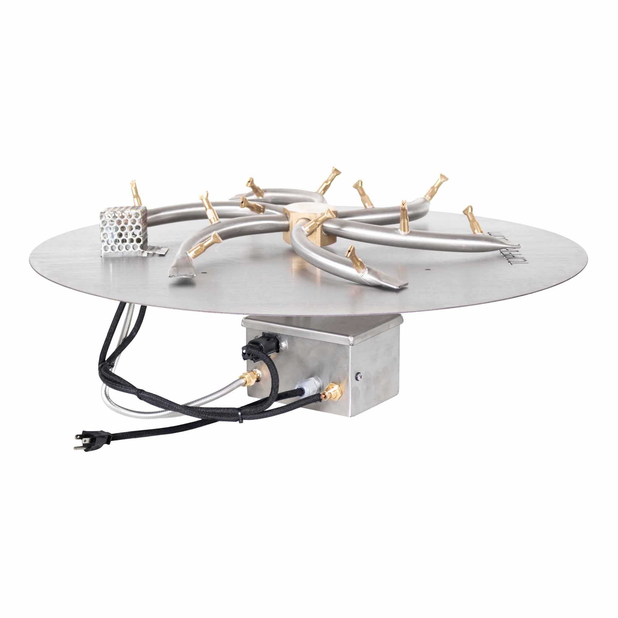 18" Round Flat Pan and 8" Brass Triple 'S' Bullet Burner