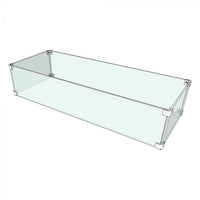 14" x 24" X 8" Rectangular Glass Wind Guard ¼"  Tempered Glass with Polished Edges