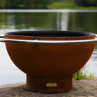 Breathtaking artist designed fire pit bowl   for outdoor gatherings around the wood burning fires