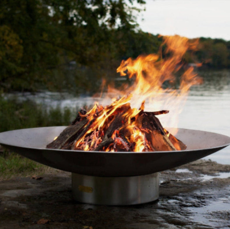 Exquisite artist designed fire pit bowl  for outdoor gatherings around the wood burning fires