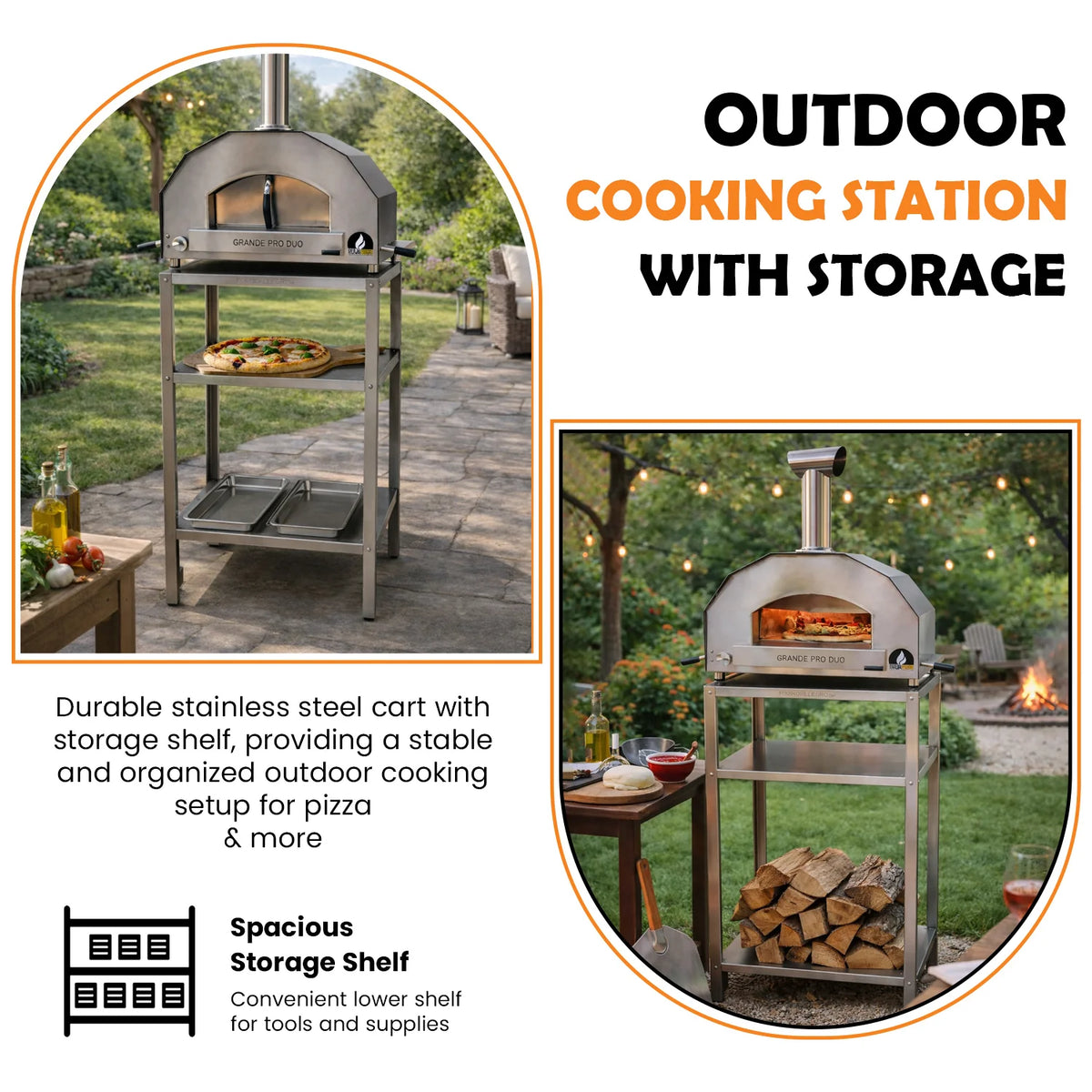 ItaliaForno Oven Cart for Grande Pro Duo