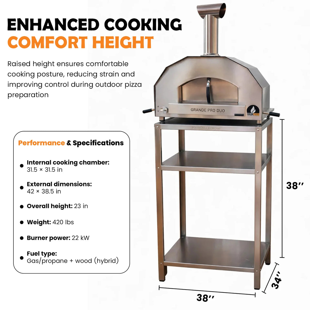 ItaliaForno Oven Cart for Grande Pro Duo