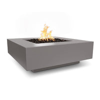 Modern square fire pit with wide ledge for luxury backyard entertaining