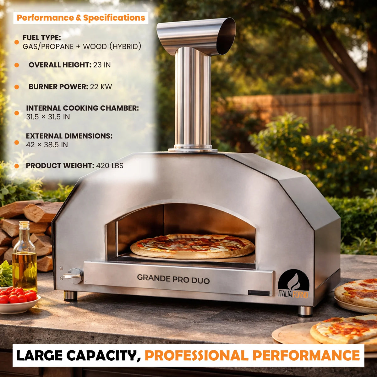 ItaliaForno Grande Pro Duo Hybrid Pizza Oven