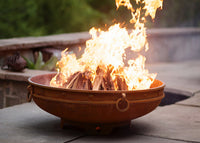 Famous artist designed fire pit bowl  for outdoor gatherings around the wood burning fires