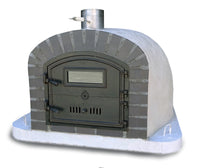 Wood-fired oven with stone exterior