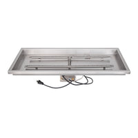 60" x 12" Rectangular Raised Lip Drop-in Pan & 48" x 6" Stainless Steel 'H' Burner