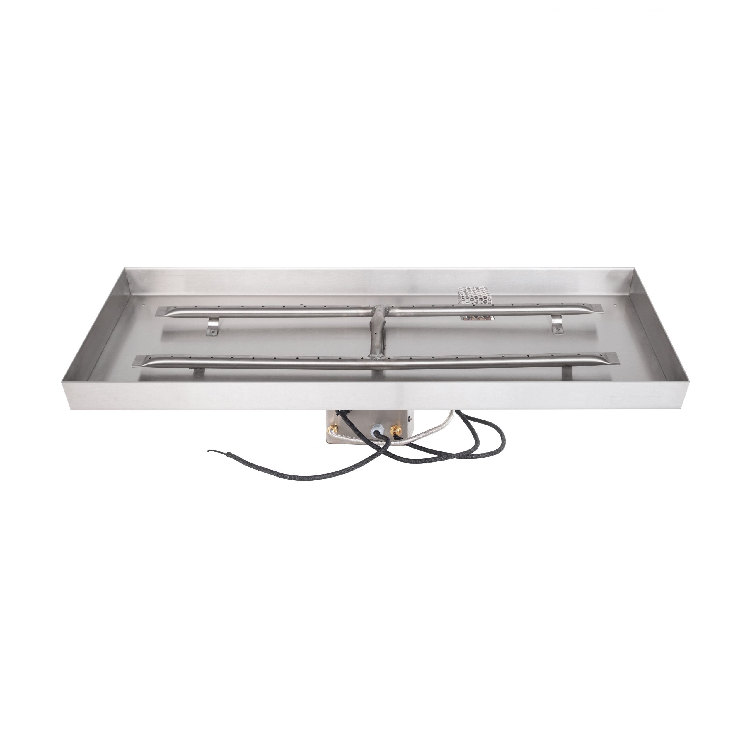 60" x 12" Rectangular Lipless Drop-in Pan & 48" x 6" Stainless Steel 'H' Burner