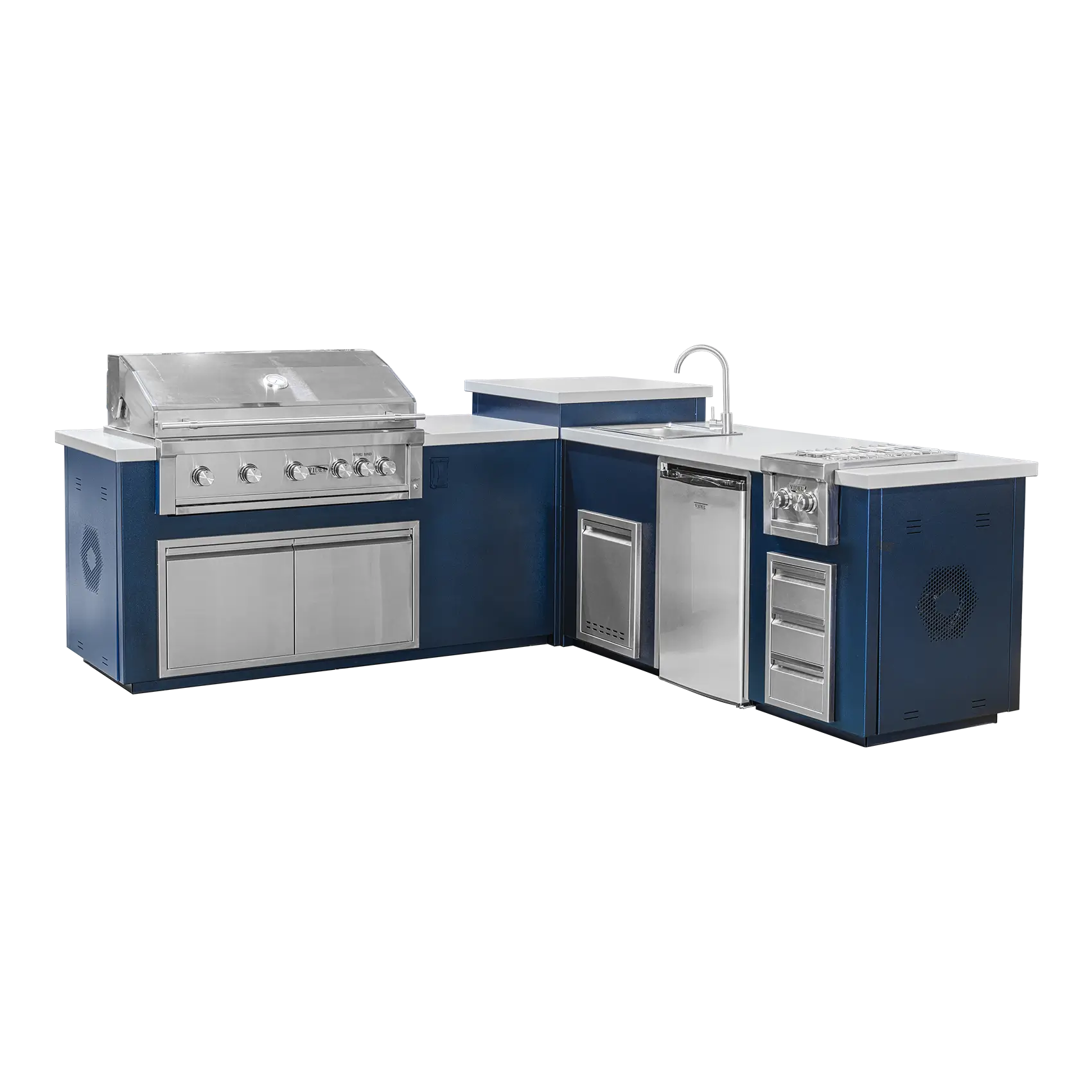 Videl Grill's Maestro 112L B  BBQ Island with Gran Fuego 42 Grill