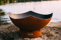 Breathtaking artist designed fire pit bowl for wood burning exciting evenings