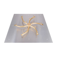 The Outdoor Plus 36"x36" Square Flat Pan and 30" Brass Triple 'S' Bullet Burner