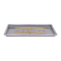 The Outdoor Plus 12"x48" Rectangular Drop-in Pan and 6"x36" Brass Bullet 'H' Burner