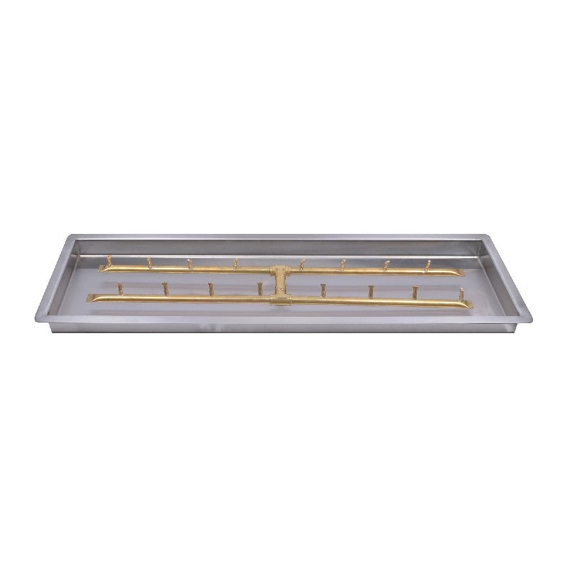 12"x60" Rectangular Drop-in Pan and 6"x48" Brass Bullet 'H' Burner
