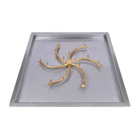 36"x36" Square Drop-in Pan and 30" Brass Triple 'S' Bullet Burner