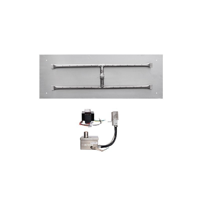 48" x 18" Rectangle Flat Pan & 42" x 12" Stainless Steel 'H' Burner