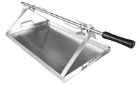 Metal grill pan with handle for outdoor pizza oven