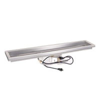 30" x 8" Rectangular Raised Lip Drop-in Pan & 24" Stainless Steel Linear Burner