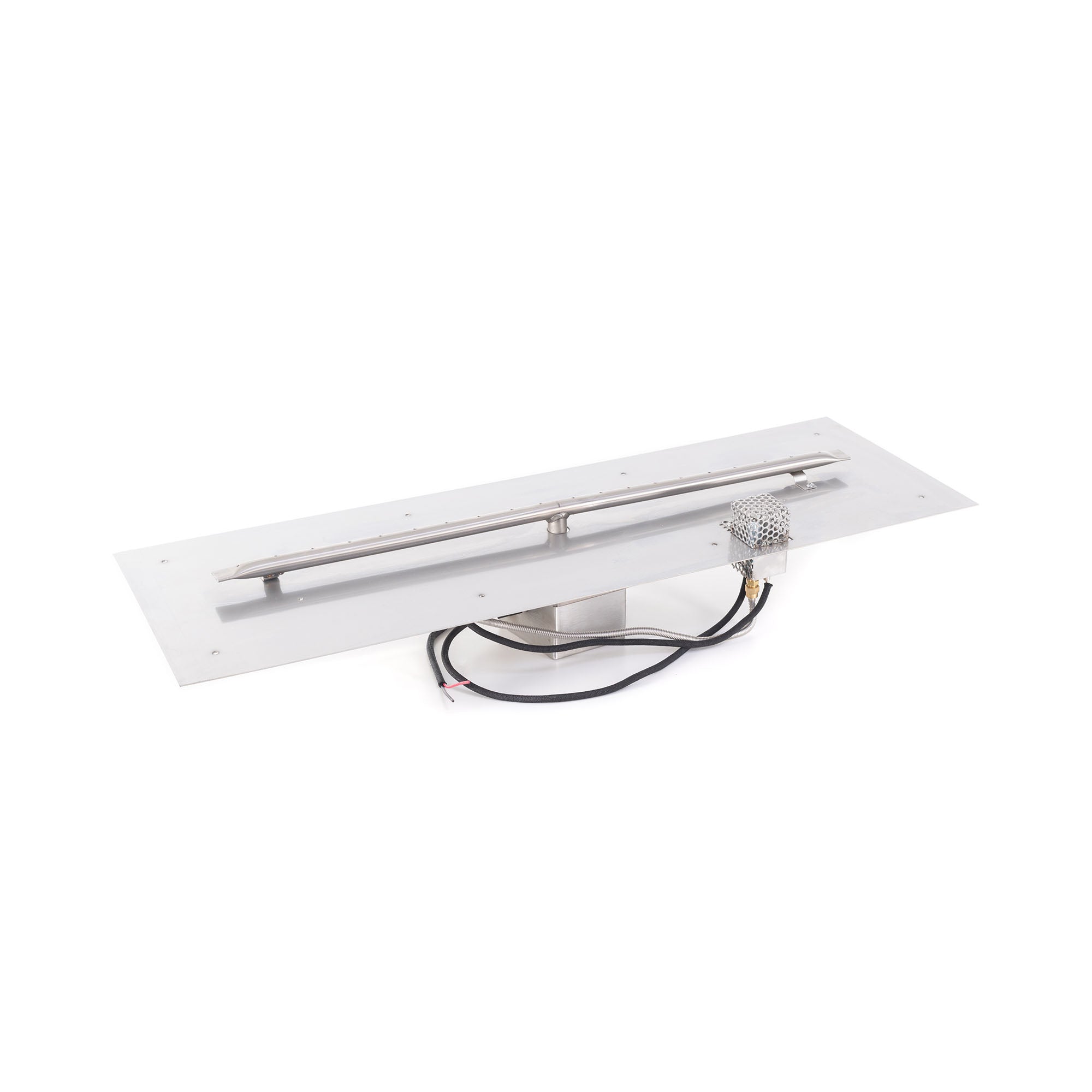 8"x60" Rectangular Flat Pan and 48" SS Linear Bullet Burner