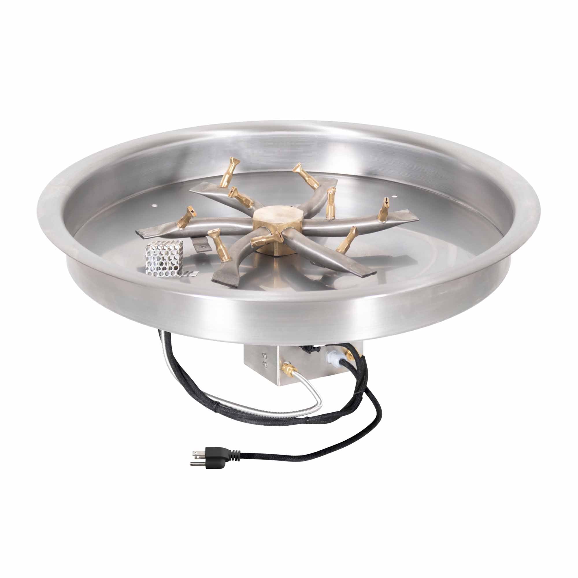 19" Round Drop-in Pan and 12" SS Triple 'S' Bullet Burner