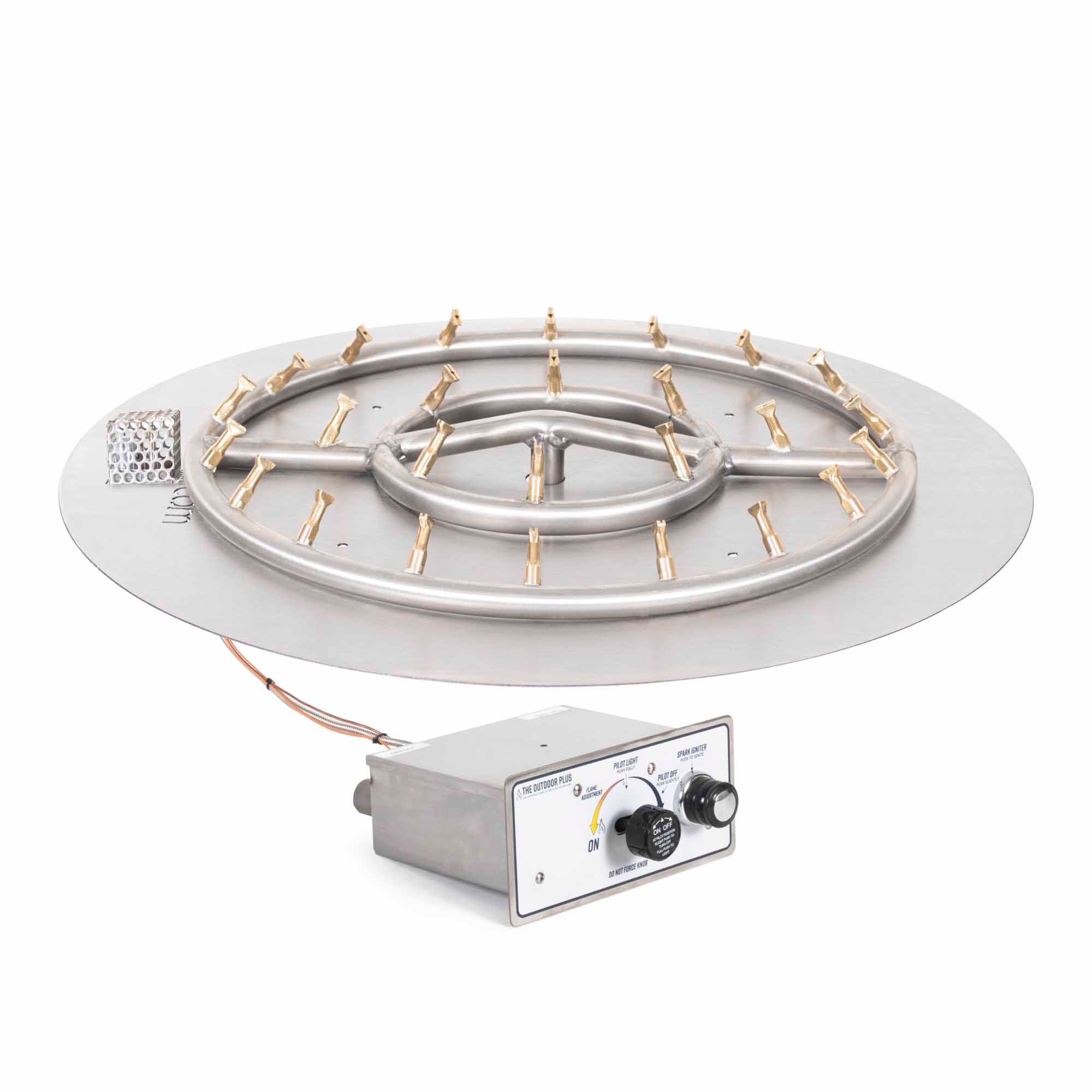48" Round Flat Pan and 36" Brass Triple 'S' Bullet Burner