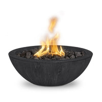 Luxury round fire pit bowl for  an enchanting gathering of friends in high end outdoor backyard