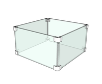 39" x 23" x 8" Rectangular Glass Wind Guard ¼"  Tempered Glass with Polished Edges
